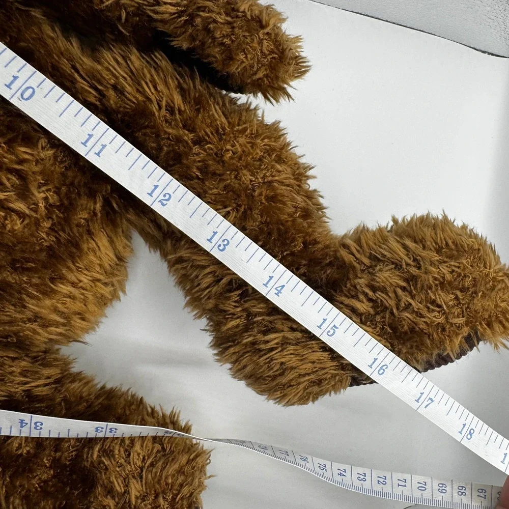 Gund Brown Shaggy‎ Teddy Bear Plush Red Plaid Ribbon Bow Holiday Classic